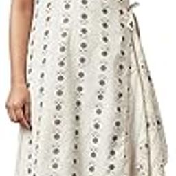 Womens Ecru Sleeveless Angrakha Jumpsuit in Round Neck-15