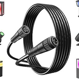 16ft Waterproof Cord Extension Cord for Philips Hue Outdoor Lights 24V, Compatible with Lily Spot, Calla Pathway, Print Pedestal and Wall Light, Male to Female Connector-image-48