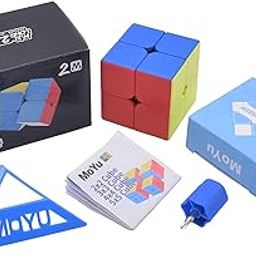 HAWKISTER Kid Moyu Mfjs Meilong 2M 2X2 Cube (Magnetic) Stickerless, 2X2X2 M Speed Cube-image-10