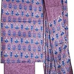 Women's Unstitched Salwar Suit Set with Dupatta | Block Print Katan Silk Salwar Suit Dress Material-picture-5
