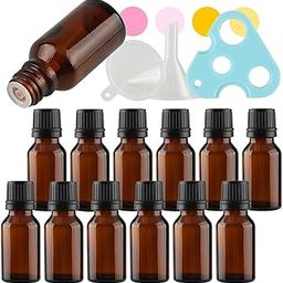 DLIBUY 12 Pcs Empty 15ml Brown Essential Oil Bottles with Dropper Black Tamper Evident Screw Cap Amber Glass Vials for Cosmetic Essential Oils Colognes Perfume Aromatherapy-image-22