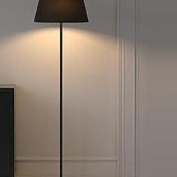 World Furniture Minimalist Design Floor Lamp for Living Room Bedroom Office Hall Kitchen Corner (Dark Black Shade) LED Bulb Included (Black)-image-56