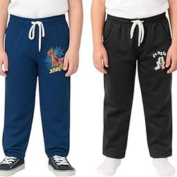 Winter Fleece Track Pants for Boys & Girls | Soft Single Jersey Fabric | Elastic Waist | Full Length with Rib Hem & Pockets | Joggers and Lowers for Kids-image-99