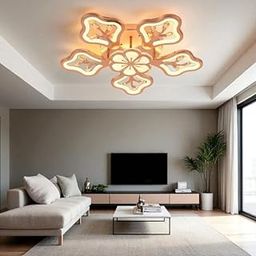 Decor chronicle 6 Head Modern Floral Gold Chandelier for Living Room Modern, Dining Room, Hanging Lights for Living Room Smart Voice Assist (Google, Alexa), App Control (Warm, Cold, Natural)-image-20