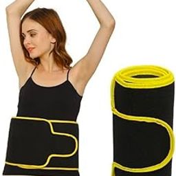 SHOPECOM Weight Loss Hot Slimming Fat Burner Belt for Men Women Belly Sweat Slim Belt Neoprene Fat Burning Sauna Waist Trainer Healthy Sweat Weight Loss Lower Back Posture Black Multi Color Free Size-image-52