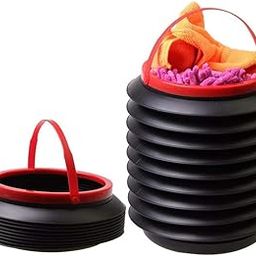 Mini Car Trash Bin Can Holder Portable Dustbin Collapsible/Foldable Retractable Black (L 24 x W 18.8 cm)-image-25