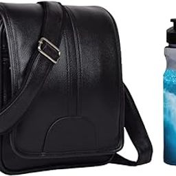 (Pack of 2) Water Bottle with Unique Side Bag One Side Shoulder Bag For Men & Women Leatherite bag Travel Bag Trendy Bag Leather Bag Office Bag-12