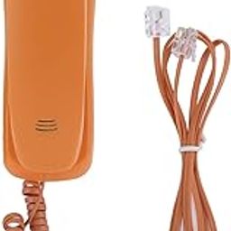 Vbestlife kx T628 Home Office Telephone Orange, Mini Lanldine Phone Portable Thin Telephone Single Line Corded Desk Phone for Homes, Offices, Companies, Hotels-picture-6
