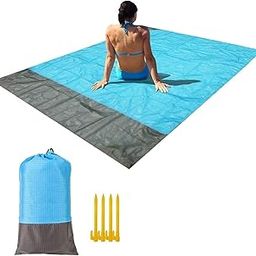 POPLEY Waterproof Beach Blanket Portable Outdoor Picnic Mat Camping Floor Mat Mattress Multifunctional Blanket – 200 * 210 cm (Multi Color)-picture-24