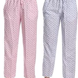 Women's Cotton Cheque Printed Pyjama/Pajama Trackpant Lounge Pyjama (Pack of 2)-picture-49