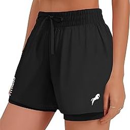 JUST RIDER 2 in 1 Running Sports Shorts for Women with Mobile Phone Pocket Light Weight Quick Dry Fabric for Gym Athletic Workout Running Shorts Lightweight Training Yoga Gym Short-image-63