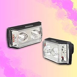 Generox Ultra Mini Double Lens Fog Lights – 45W 12V LED – Yellow & White Flashing Light with Red & Blue DRL – Pack of 2 – for Universal for Bike-picture-26