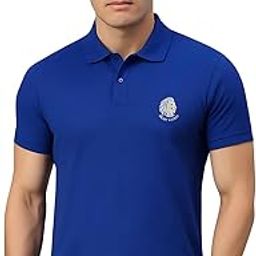 Classic Men's Embroided Polo T-Shirt, Royal Blue-image-60