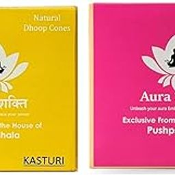Aura Shakti Organic Incense Cones | Pack of 2 (200 gram) | Zero Black Smoke | 24-Hour Lasting Aroma | Dhoop Cones for Pooja | Free Dhoop Stand Inside | Dhoopbatti (Kasturi & Rose, Pack of 2)-image-58