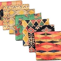 Multi Design Polyester Satin Pocket Square Combo Set For Men-picture-31
