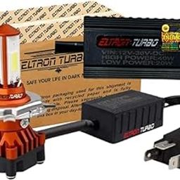 ELTRON TURBO CYT Front DC Power 3 Months Warranty Headlight Bulb Universal For All Bikes, Motorcycle, Scooty 3 Side H4 LED Headlight with Cooling Fan Conversion Kit (Pack Of 1, DC8V-48V, 40W, White)-12
