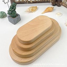 THE STYLE SUTRA Wooden Base DIY Material Smooth for Miniature Dolls Collections Car Ornament Light Brown L-image-20