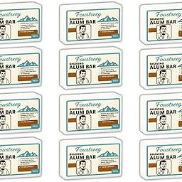 FOUSTREEG Alum Stone Bar 100g Each Pk of 12 Natural after shave fitkari stone for skin Tightening, Alum Bar for Underarms Deodorant – Spatika Crystal White alam Patika for Men & Women - Phitkari, Padikaram-image-18