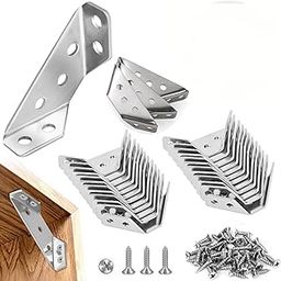 Preptep Furniture Corner Connector - 20PCS Universal Stainless Steel L Brackets for Wood, Metal Angle Brackets, Shelves, Tables, Cabinets-picture-14