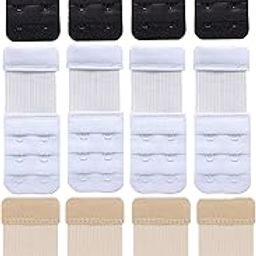 Women's Bra Extenders Soft Comfortable Stretchy Bra Extension Plus Size Elastic Strap Band Extender for Women Hook Bra Strap Extender Bra Extenders (12 PIECES (2 HOOK 3 RAW), MIX)-picture-12