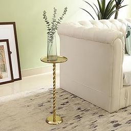 Essenza Maison Brings Spiral Grace Table for Living Room Bedroom Home Decor Coffee Table Bedside Table and End Table (Gold)-15