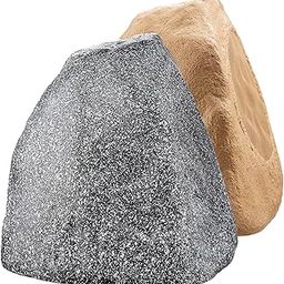OSD Audio 8" 200W Outdoor Rock Speakers - Weather Resistant Patio Stereo, Pair, Granite Grey - RX805-image-5