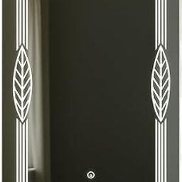 Kraftree LED Illuminated Mirror with Leaf Design – Decorative Glass Frame with Touch Control-image-18