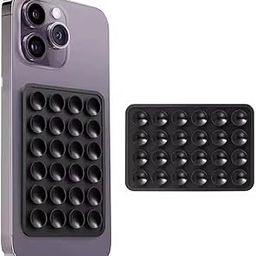 BLAGO 4PCS Suction Phone Case, Phone Suction Sticker, Silicone Suction Phone Case for Hands-Free Mobile Accessory Holder Grip, Video Phone Accessory Compatible Mirror, Shower (Black)-image-70