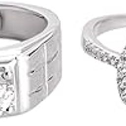 925 Sterling Silver Solitaire Couple Ring | Gift for Couples | With Certificate of Authenticity and 925 Hallmark|Mother's Day-image-80
