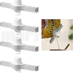 Marrone Sealing Clamp with Pour Spouts, Plastic Cap Sealer Clips for Snack and Kitchen Food Storage and Organization, Food Snack Seal Bag Sealing Clip Sealer Clamp (4)-image-31