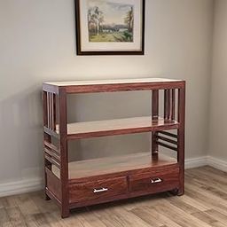 Hariom Handicraft KendalWood Furniture Sheesham Wooden Mahogany Finish Console Table/Kitchen Rack/Book Shelves-image-94