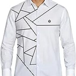 zigg zagg Men’s Premium 100% Cotton Satin Shirt | Regular Fit, Full Sleeve, Spread Collar | Black, White & Navy Blue-image-20