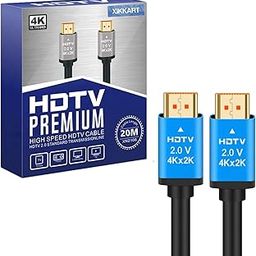 HDMI Cable | 20M, HDMI to HDMI Cable | Male to Male High Speed 18Gbps HDMI 2.0 Cord Supports 4K Ultra HD, 3D, 1080p, Ethernet Compatible for TV, Laptop, PC, Monitor & Projector (Multicolor)-19