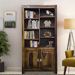 ROOTWOOD Sheesham Wood Storage Bookcase for Living Room | 2 Door Book Shelf | Provincial Teak Finish-image-63