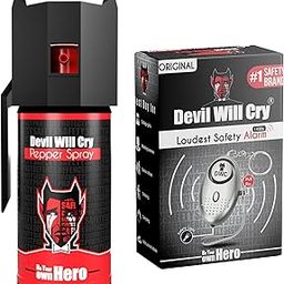 Devil Will Cry Combo of Pepper Spray and Defence Emergency Alarm in Keychain for Women Safety | Security Personal Protection Devices for Women, Girls, Kids & Elderly-image-2