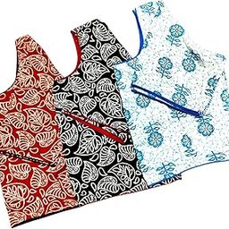 Ladies Soft Cotton Blouse | Floral Printed Round Neck Short Sleeve Top | Lightweight Ideal for Summer, Work & Casual Outings | Breathable Fabric-image-85