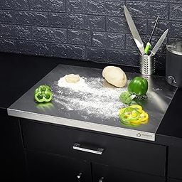 Darkpyro Large Countertop Stainless Steel Chopping Board for Kitchen,Fruit and Vegetable Cutting & Chopping Board (Pack of 1)-17
