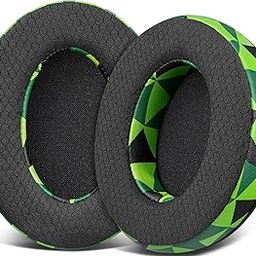 SOULWIT Replacement Earpads for HyperX Cloud 1/2/Pro/Core/Alpha/Alpha S/Flight/Stinger/CloudX, Ear Pads Cushions with Durable Mesh Fabric, Noise Isolation Foam - Jungle Green-image-17