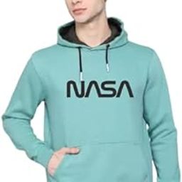 Men's Hooded Neck Regular Fit Fleece NASA Printed Hoodie For Winter Wear (L, Pista)-image-78