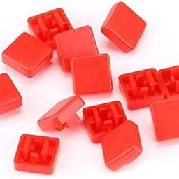 SHOKITECH Square Cap for 12x12x7.3mm Square Tachile Switch Red(Pack of 10)-10