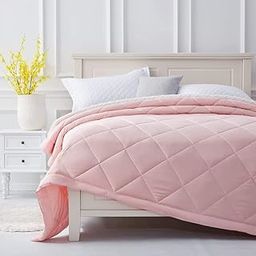 Lightweight All Weather Comforter Ultra Soft Quilt Blanket Dohar (90x100 Inches, Pink)-image-48