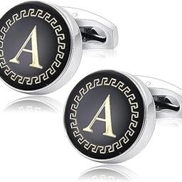Cufflinks for Men Boys Cuff links Formal Stainless Steel Cufflink For Men Alphabet Letters A Birthday Gift Anniversary Husband Cuff Links Cufflinks Set Mens Boys Man Boy Valentine Gifts -A05-picture-51