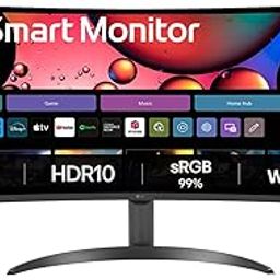 LG 34SR60QC Curved (1800R) UltraWide 21:9 Smart Monitor, 34" WQHD (3440x1440), HDR10 99% sRGB(Typ.), 100Hz, Built-in Speaker, webOS, AirPlay2, Screen Share, Bluetooth, HDMI, USB, ThinQ App, Black-27