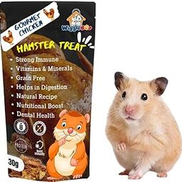 WiggleBoo Gourmet Chicken Treat for Hamster | Travel Pack | Protein Rich | for All Hamster Breed | 100% Natural Crunchy Food Snack | 30g-image-76