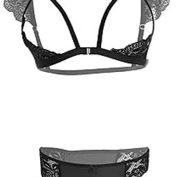 Lace Front Open Sling Bra & Panty Lingerie Set – Sexy Night Dress for Women, Hot Bikini Fantasy Babydoll, Stylish Honeymoon Wear for Valentine-image-84