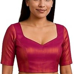 Elegant Banaras Brocade Half Sleeve Blouse for Women and Girls– Traditional Silk Weave, Festive Ethnic Wear, Designer Readymade Blouse, Perfect for Sarees & Occasions-image-19