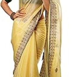 Women's Tissue Silk Embroidery Saree With Unstitched Blouse Piece-image-30