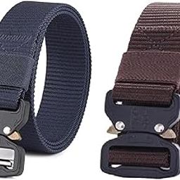 Men's Nylon Fabric Army Tactical Solid Quick Release Buckle Belt X-02 (Free Size) (Pack of 2)-picture-14