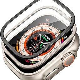 ESR for Apple Watch Ultra 2/1(2024/2023/2022) 2 Pack Screen Protector with Aluminum Alloy Frame 49mm, Military Grade Protection, Tempered Glass Protector, Scratch Resistant, Titanium & Black-image-7