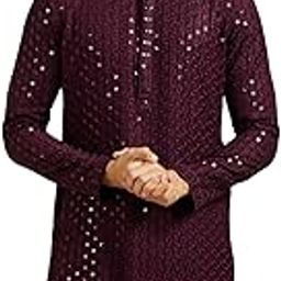 Men's Viscose Embroidered|Sequined Kurta (1pc)-image-62